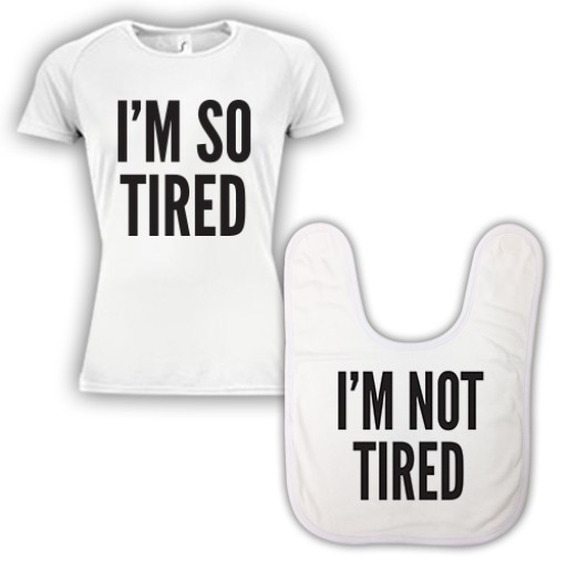 Double Pack Baby Bib & T-Shirt- So Tired Not Tired