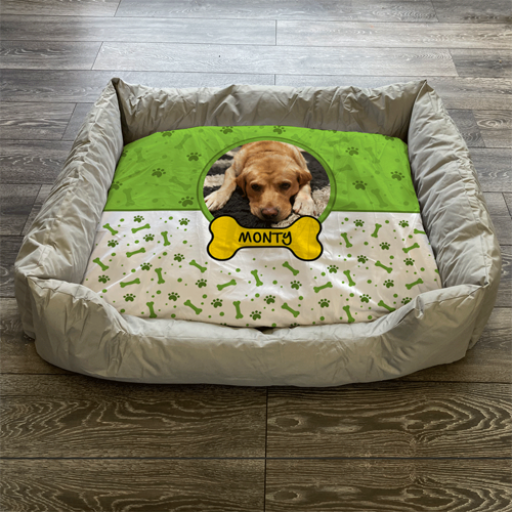 Personalised Dog Bed Lime Green