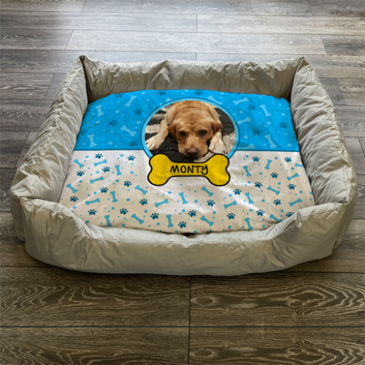Personalised Dog Bed Sky Blue