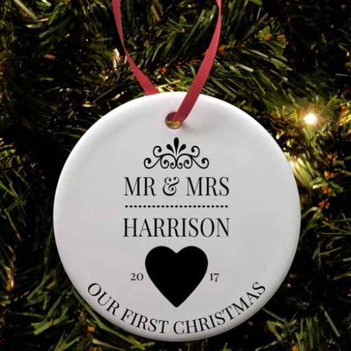 Mr & Mrs 1st Christmas Bauble