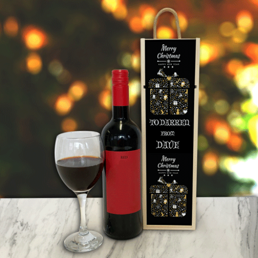  Personalised Wine Box Black Present