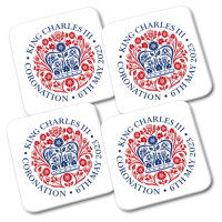 King Charles III 3rd Coronation Coasters Pack Of 4 
