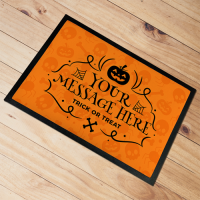  Personalised Door Mat Happy Halloween Orange