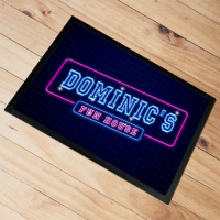 Personalised Door Floor Mat Fun House Neon