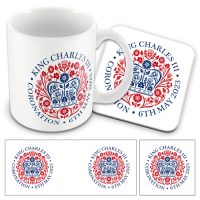 King Charles III Coronation Ceramic Mug & Coaster Set 