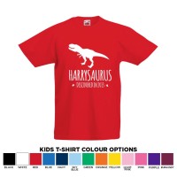  Personalised Dinosaur Name Kids T-Rex T-Shirt Age 1-13 Great Gift Add Any Name