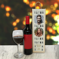  Personalised Wine Box Christmas Trees Photo Upload & Text