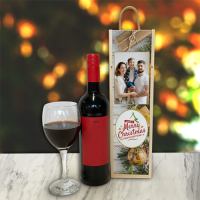 Personalised Wine Box Have A Merry Christmas Photo Upload