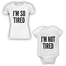 Double Pack Baby Grow & T-Shirt- So Tired Not Tired
