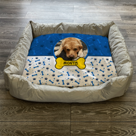 Personalised Dog Bed Blue