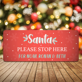 Personalised Christmas Sign Santa Stop Here