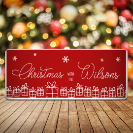 Personalised Christmas Sign Presents Christmas With The Any Names