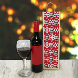  Personalised Wine Box Santa Hat Photo Upload