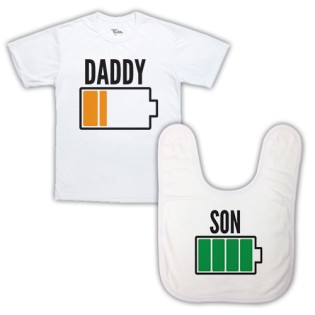 Double Pack Baby Bib & T-Shirt- Dad & Son