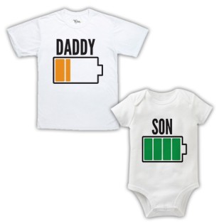 Double Pack Baby Grow & T-Shirt- Dad & Son