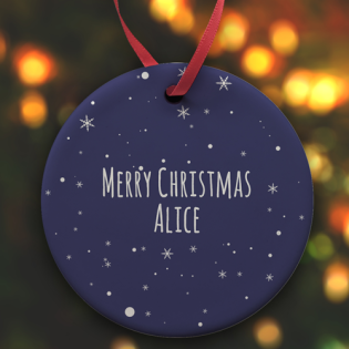Ceramic Bauble - Merry Christmas Any Name 1