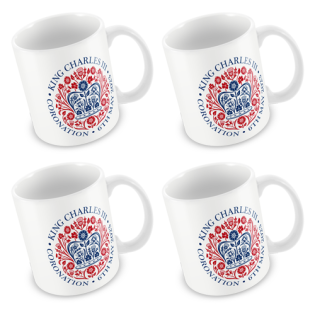 King Charles III Coronation Ceramic Mug Cup Pack Of 4