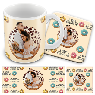 Personalised Valentines Day Mug Donut What I'd Do Without You