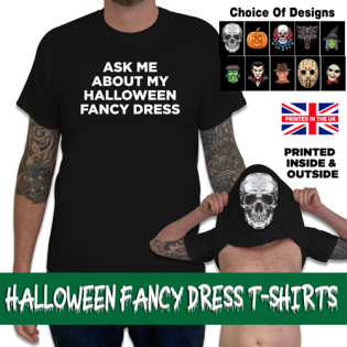 Ask me about my Halloween fancy dress t-shirt