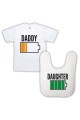 Double Pack Baby Bib & T-Shirts- Dad & Daughter Battery