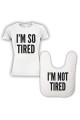 Double Pack Baby Bib & T-Shirt- So Tired Not Tired