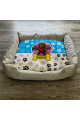 Personalised Dog Bed Paws & Bones Sky Blue