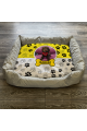 Personalised Dog Bed Paws & Bones Yellow 