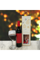  Personalised Wine Box Baubles & Snowflakes Cream Photo Upload
